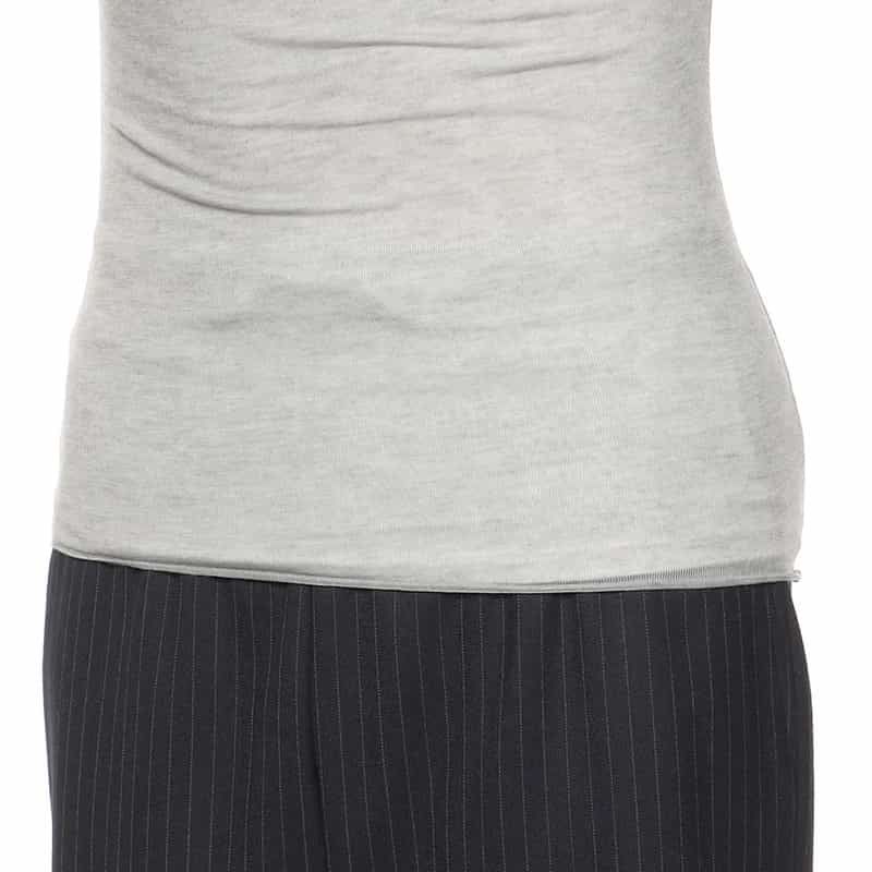 BARNEYS NEW YORK ウォッシャブル シアー素材 タートルネックニットプルオーバー GRAY
