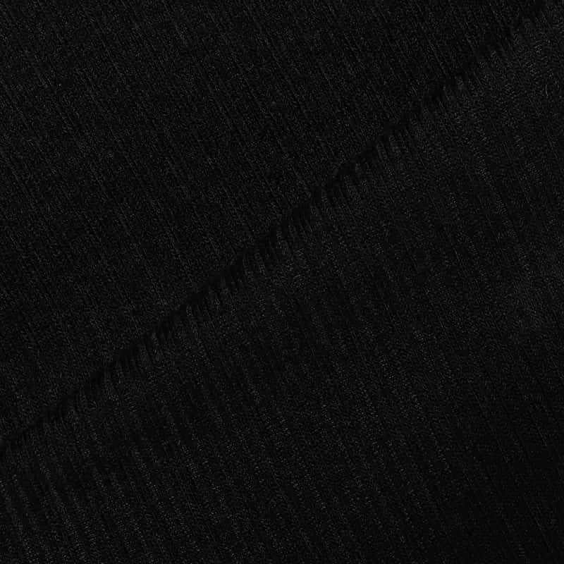 BARNEYS NEW YORK ウォッシャブル シアー素材 クルーネック リブニットプルオーバー BLACK