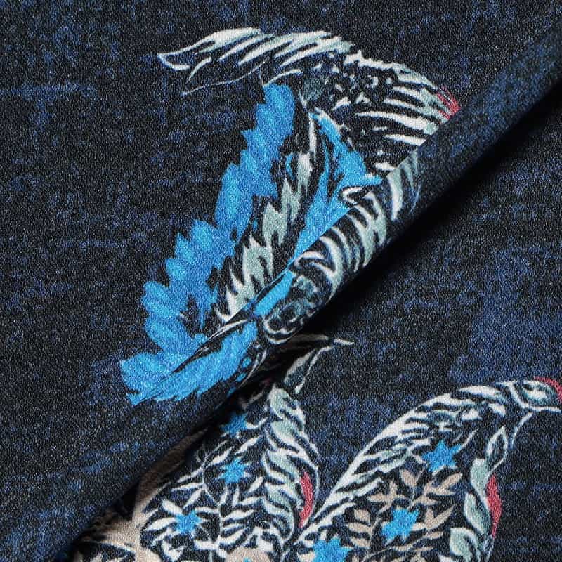 BARNEYS NEW YORK ウォッシャブル フラワー柄プリント シャツドレス NAVY