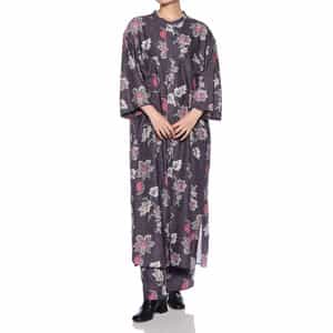 ウォッシャブル フラワー柄プリント シャツドレス