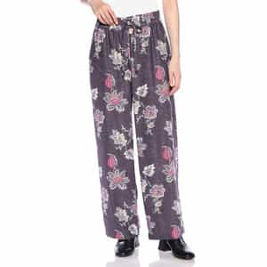 ウォッシャブル フラワー柄プリント ワイドパンツ