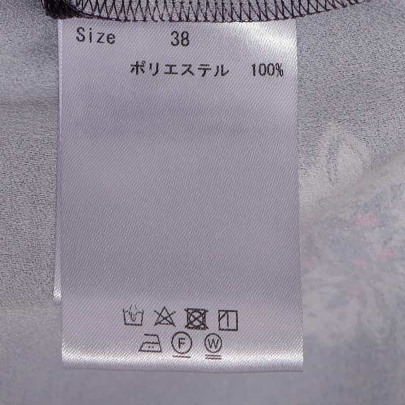 BARNEYS NEW YORK ウォッシャブル フラワー柄プリント ワイドパンツ WINE