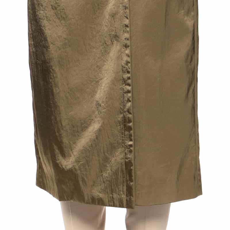 BARNEYS NEW YORK シャイニー ナイロン トレンチコート BROWN