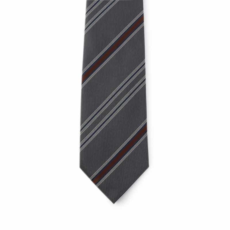 BARNEYS NEW YORK ストライプ柄タイ GRAY