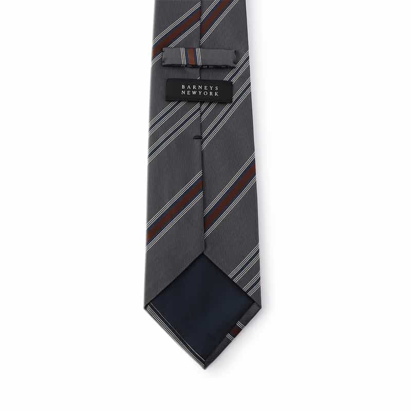 BARNEYS NEW YORK ストライプ柄タイ GRAY