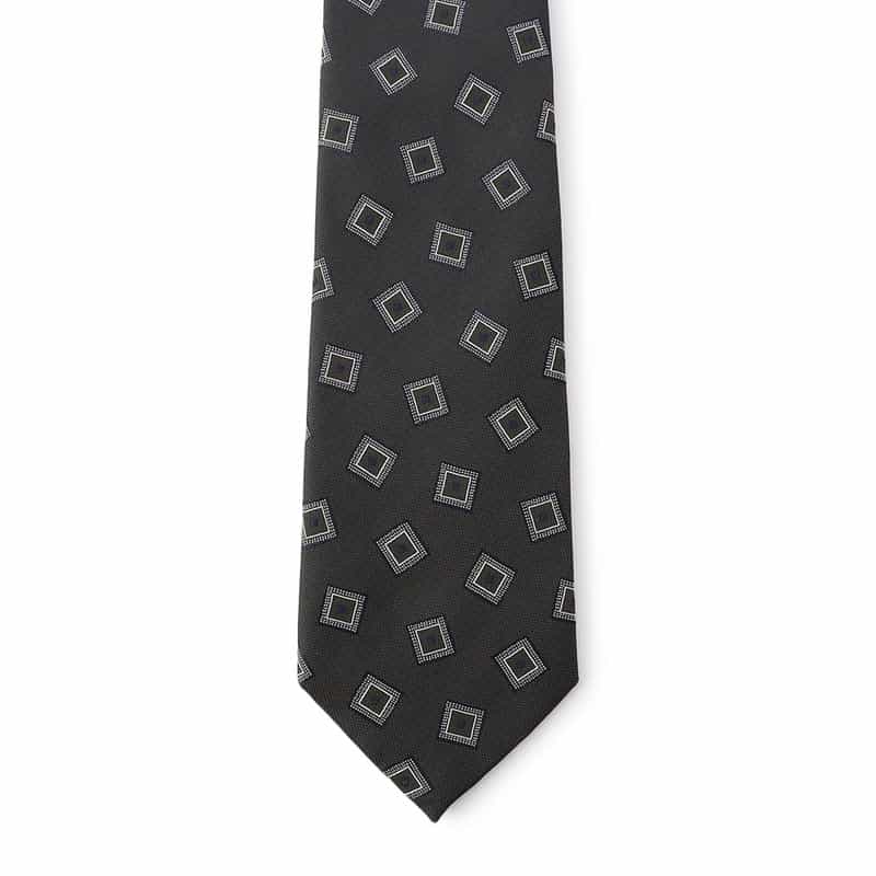 BARNEYS NEW YORK スクエア柄タイ GRAY