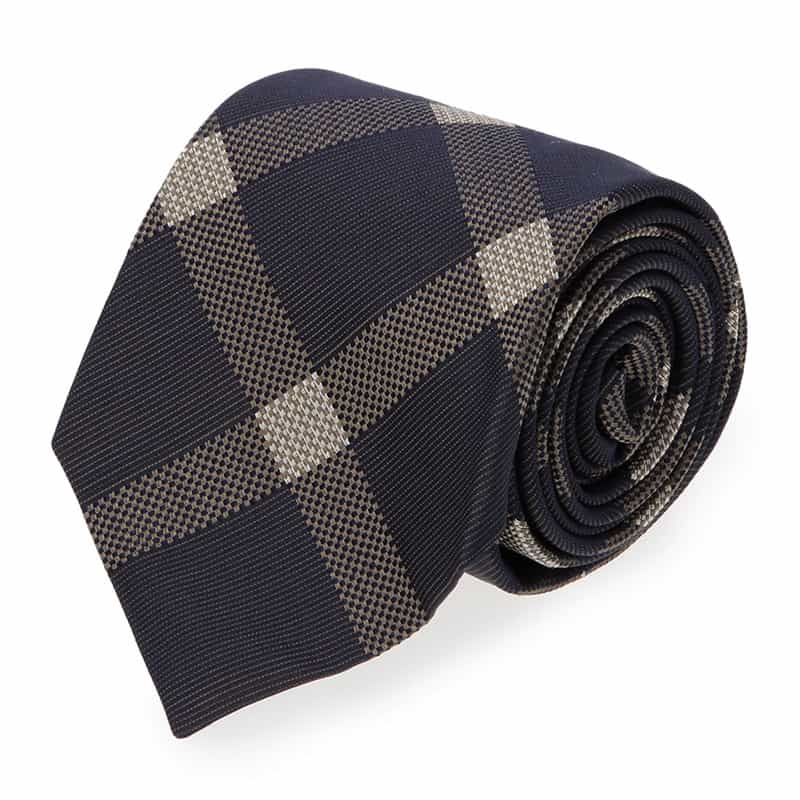 BARNEYS NEW YORK チェック柄タイ GRAY