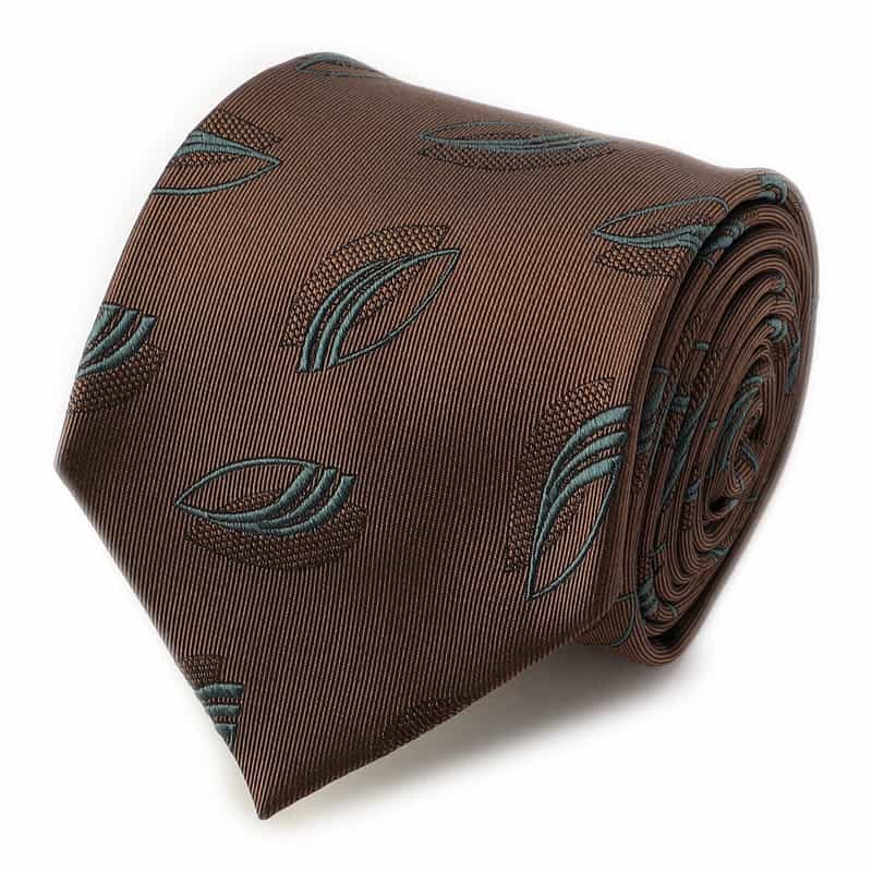 BARNEYS NEW YORK リーフ柄タイ BROWN