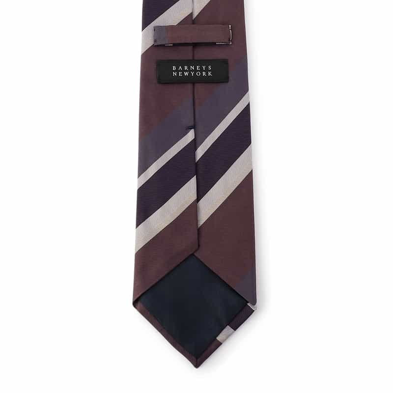 BARNEYS NEW YORK ストライプ柄タイ PURPLE