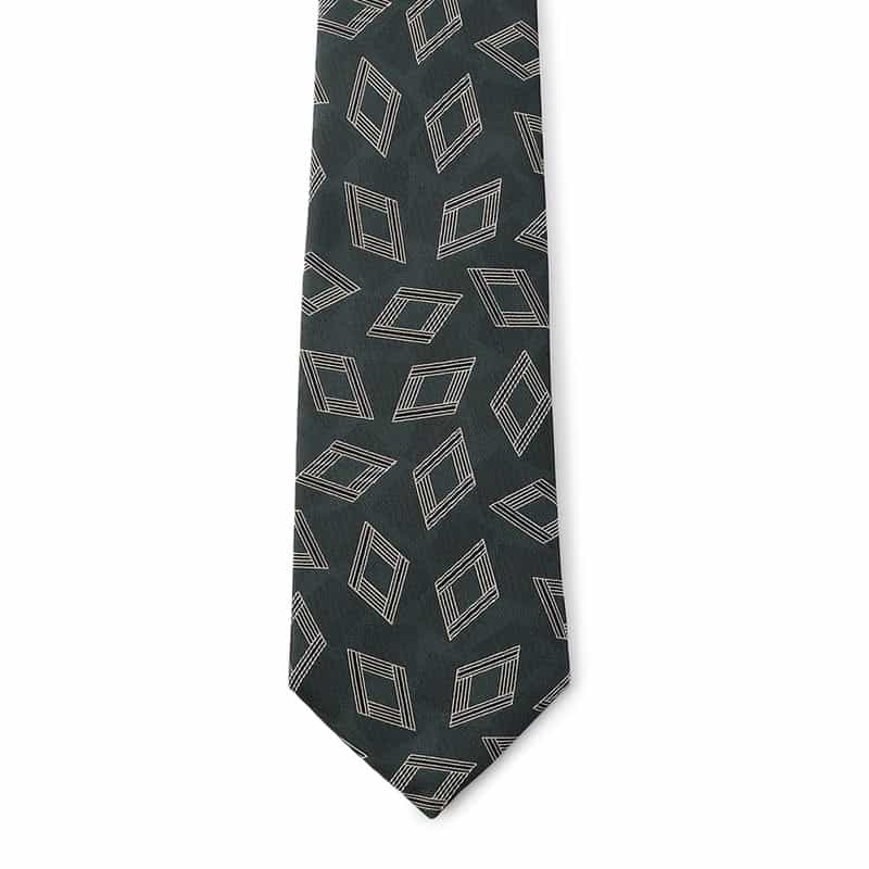 BARNEYS NEW YORK ダイヤ柄タイ GREEN