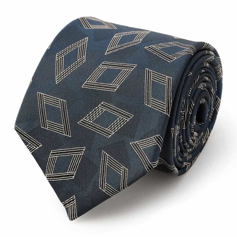 BARNEYS NEW YORK ダイヤ柄タイ BLUE