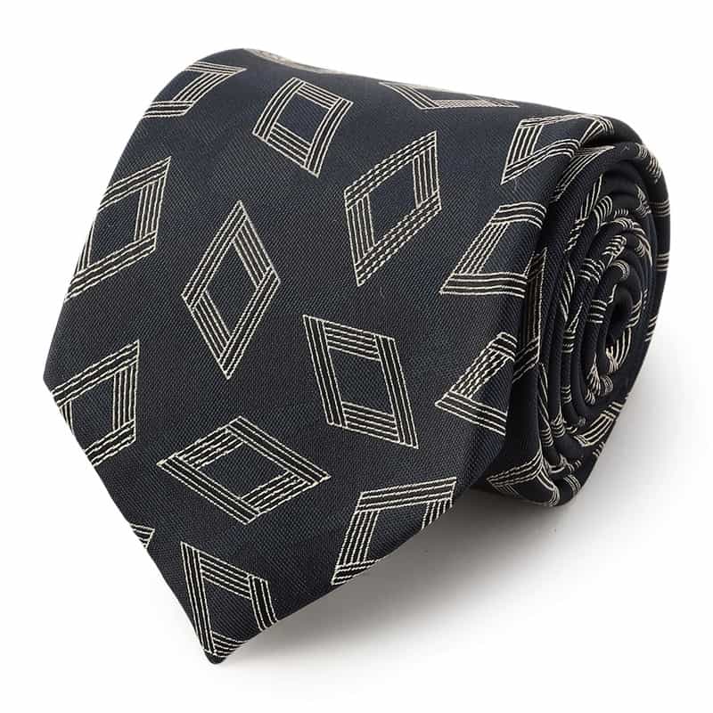 BARNEYS NEW YORK ダイヤ柄タイ NAVY