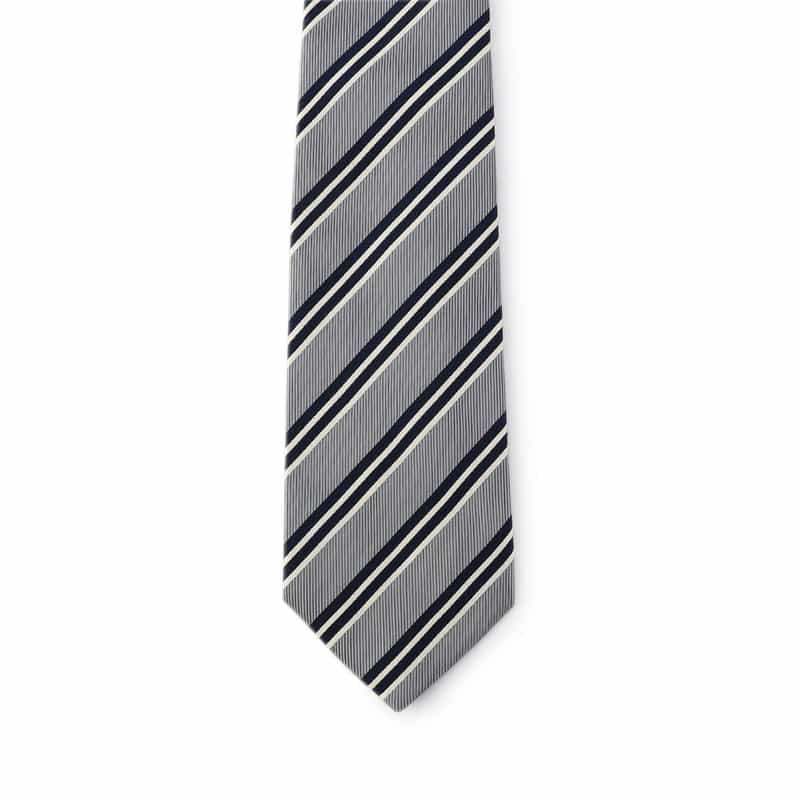 BARNEYS NEW YORK ストライプ柄タイ GRAY