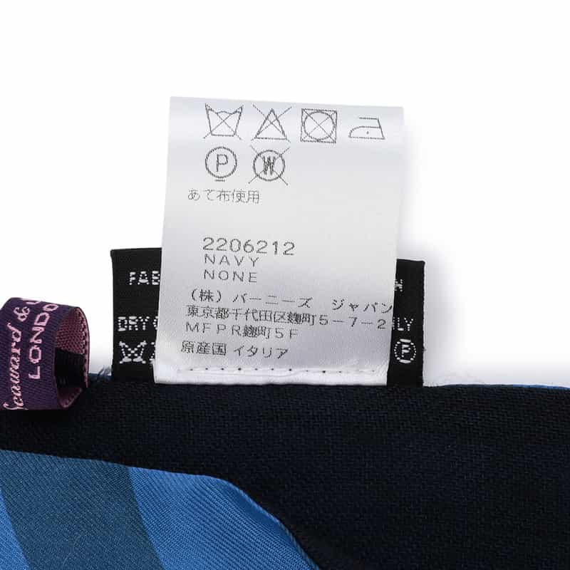 SEAWARD＆STEARN バーニーズ　ニューヨーク限定シルクスカーフ NAVY