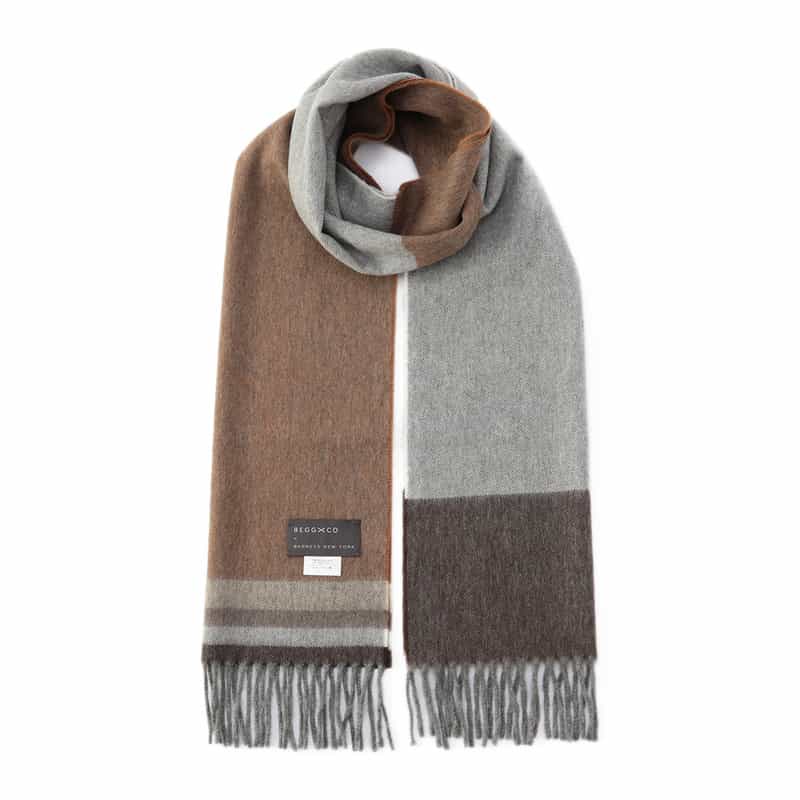 BEGG X CO バーニーズ ニューヨーク限定ウールカシミヤスカーフ CAMEL