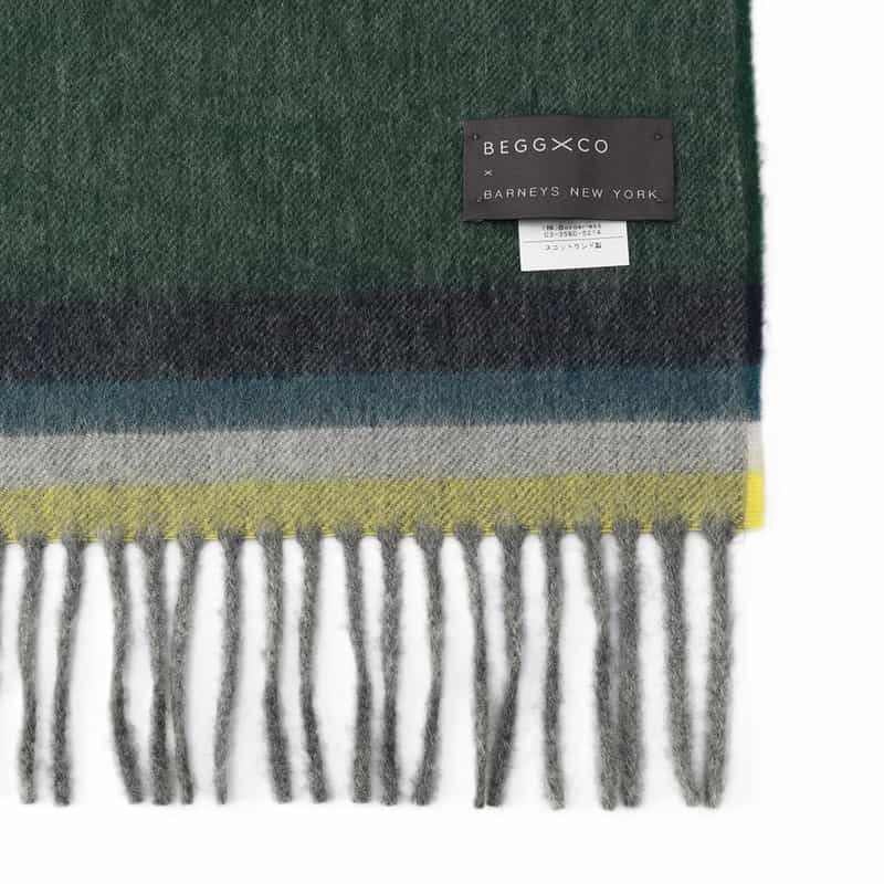 BEGG X CO バーニーズ ニューヨーク限定ウールカシミヤスカーフ GREEN