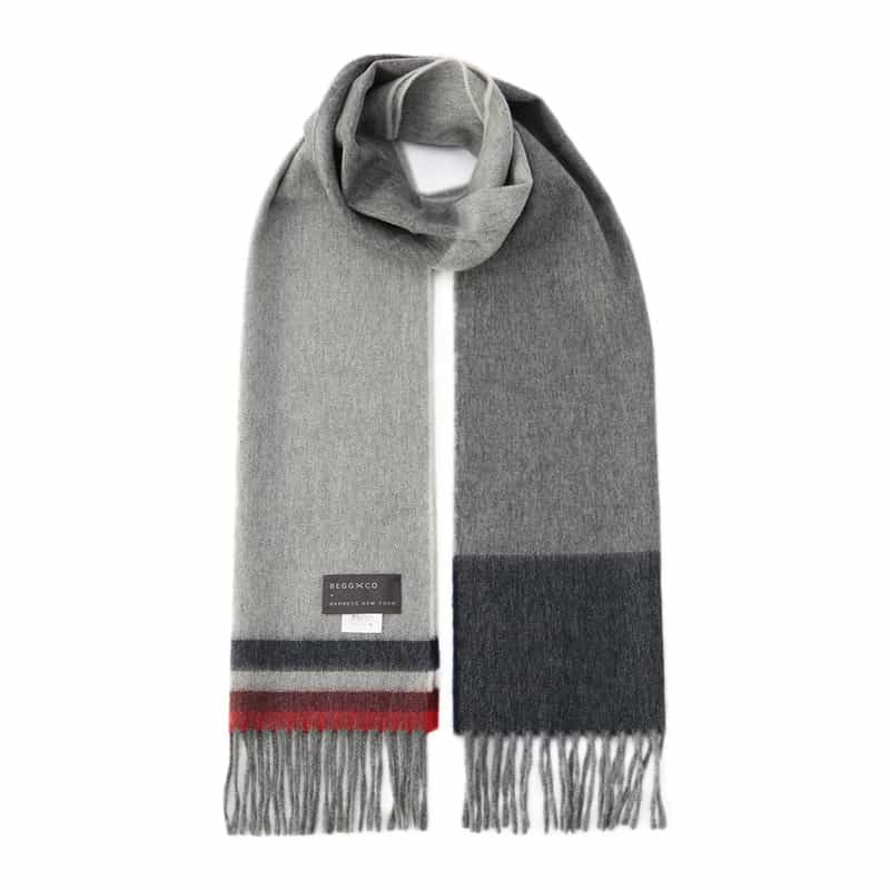 BEGG X CO バーニーズ ニューヨーク限定ウールカシミヤスカーフ LIGHT GRAY