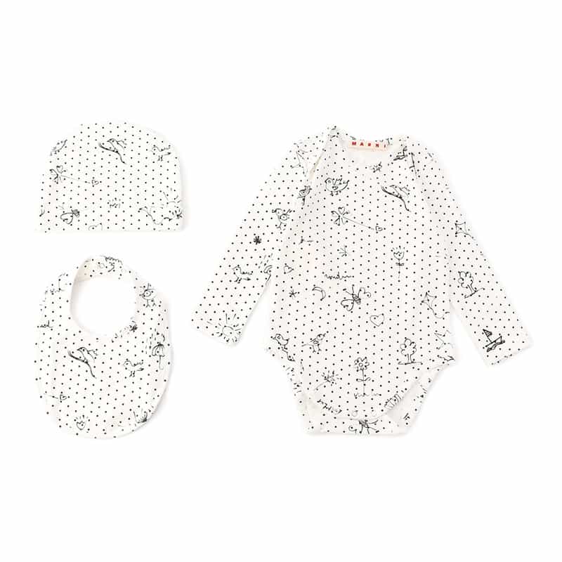 MARNI ロンパース＆キャップ＆スタイ 3点セット MULTI COLOR