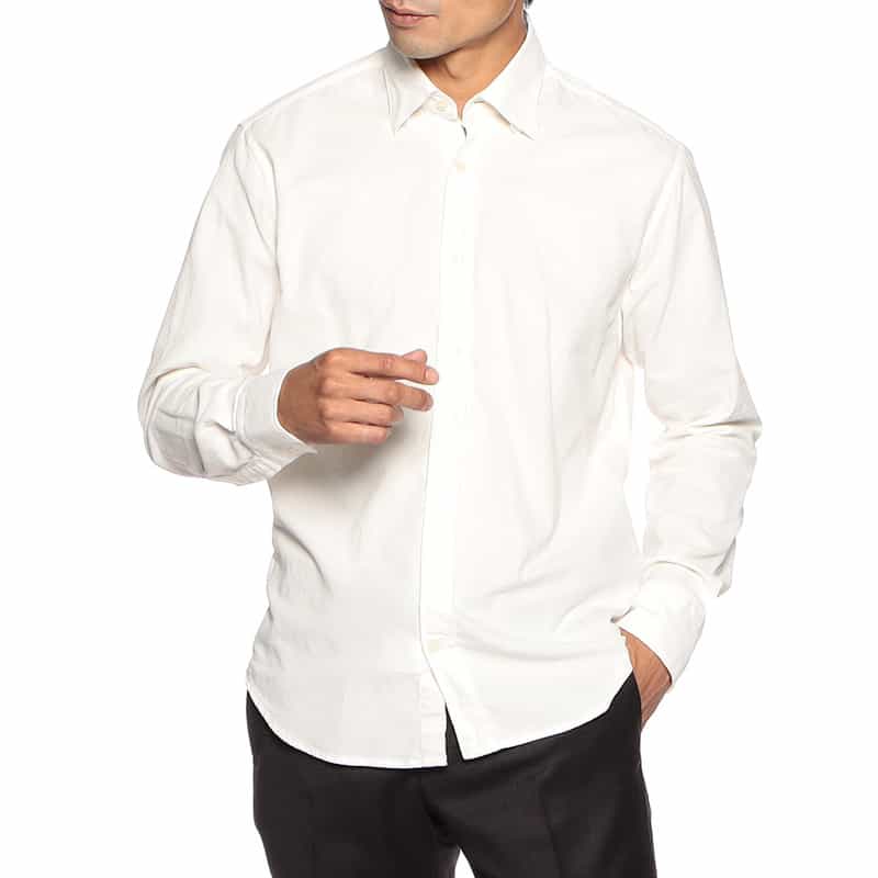 OSVALDO TRUCCHI コーデュロイシャツ WHITE