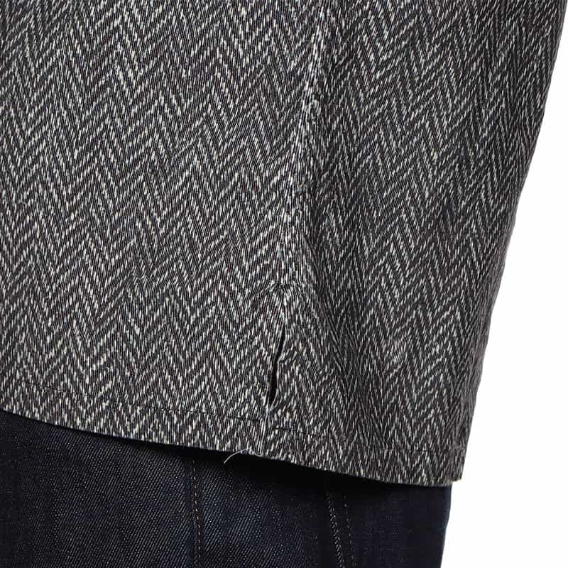 OSVALDO TRUCCHI ヘリンボーン柄シャツ NAVY