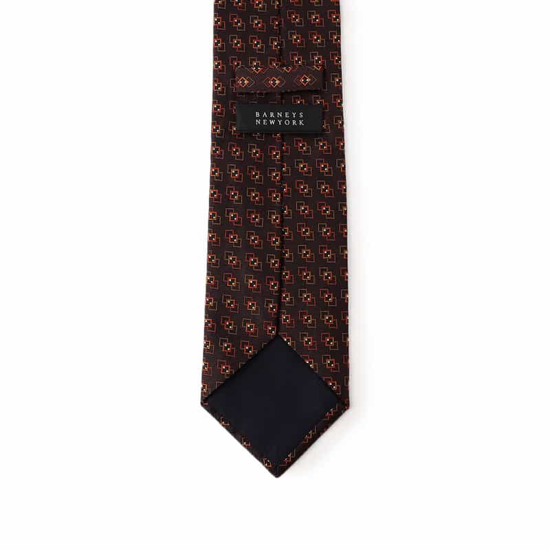 BARNEYS NEW YORK スクエア柄タイ WINE