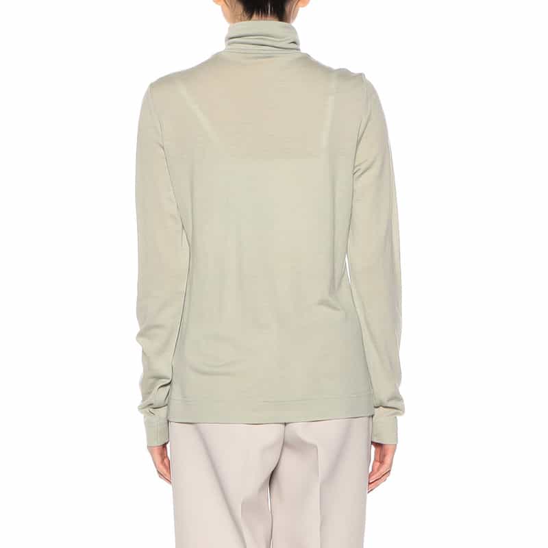 BARNEYS NEW YORK ウォッシャブル ウールタートルネックニットプルオーバー LIGHT GREEN
