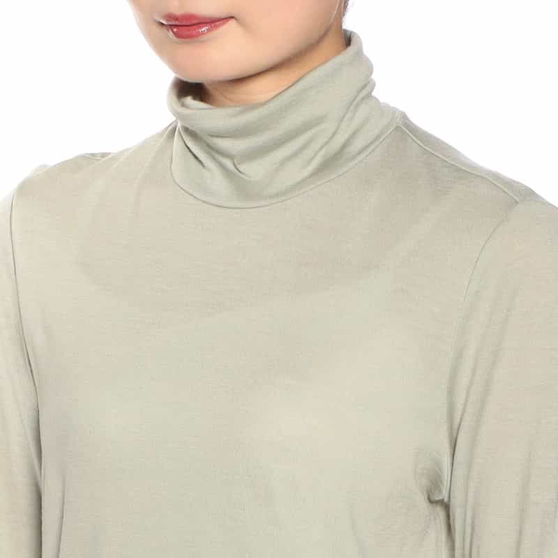 BARNEYS NEW YORK ウォッシャブル ウールタートルネックニットプルオーバー LIGHT GREEN