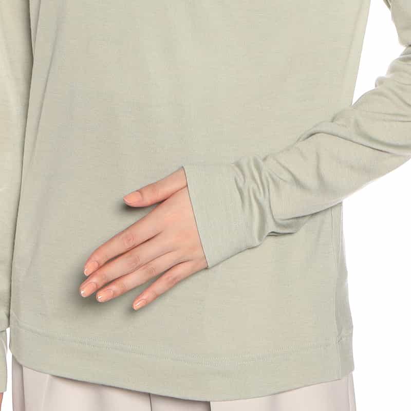 BARNEYS NEW YORK ウォッシャブル ウールタートルネックニットプルオーバー LIGHT GREEN