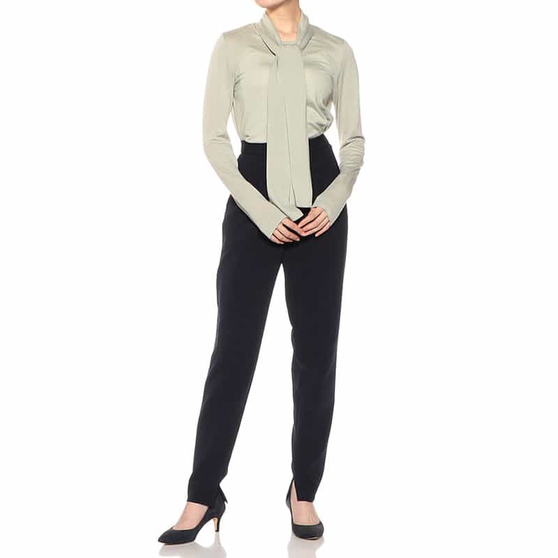 BARNEYS NEW YORK ウォッシャブル ウールボウニットプルオーバー LIGHT GREEN