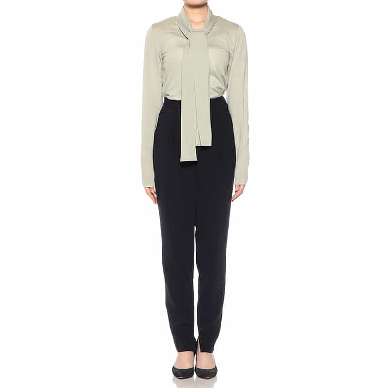 BARNEYS NEW YORK ウォッシャブル ウールボウニットプルオーバー LIGHT GREEN