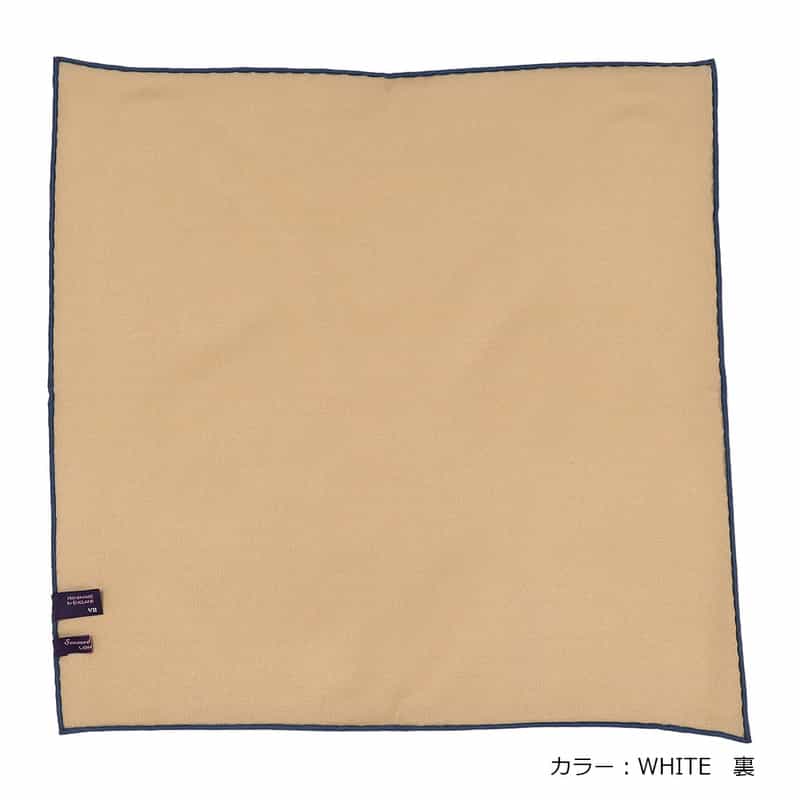 SEAWARD&STEARN リバーシブルポケットチーフ WHITE