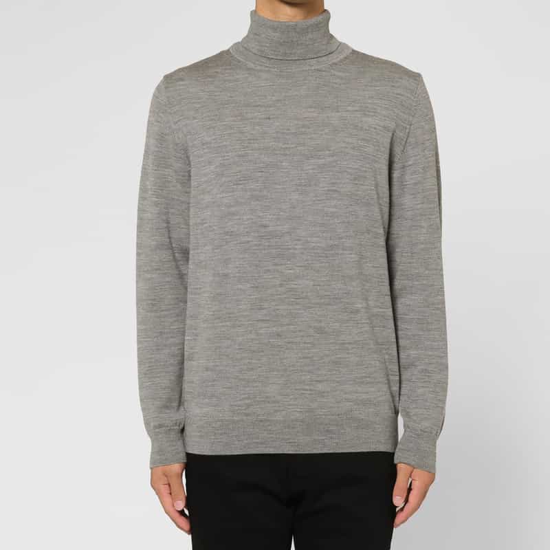 BARNEYS NEW YORK ウォッシャブルタートルネックニットプルオーバー GRAY