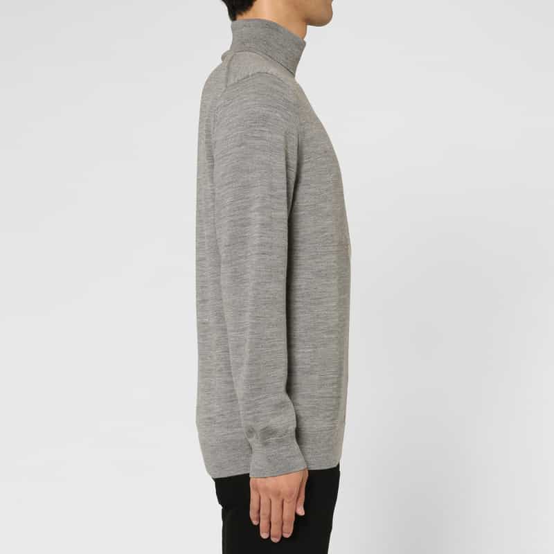 BARNEYS NEW YORK ウォッシャブルタートルネックニットプルオーバー GRAY