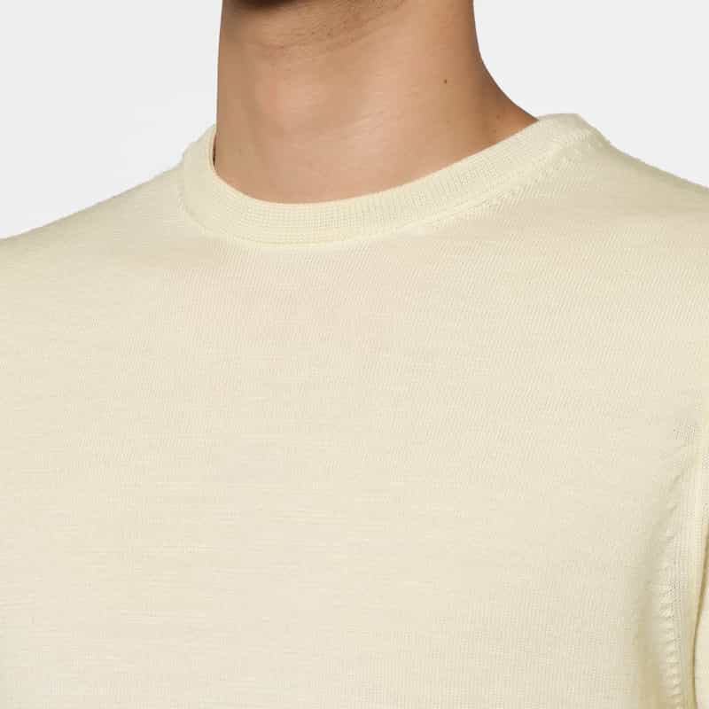 BARNEYS NEW YORK ウォッシャブルクルーネックニットプルオーバー WHITE