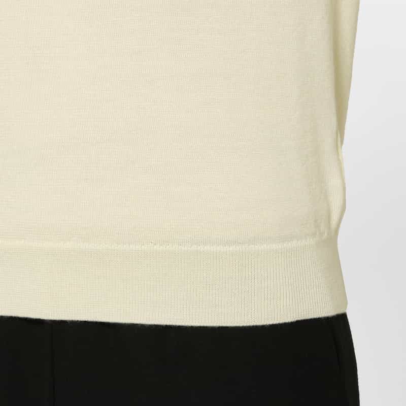 BARNEYS NEW YORK ウォッシャブルクルーネックニットプルオーバー WHITE