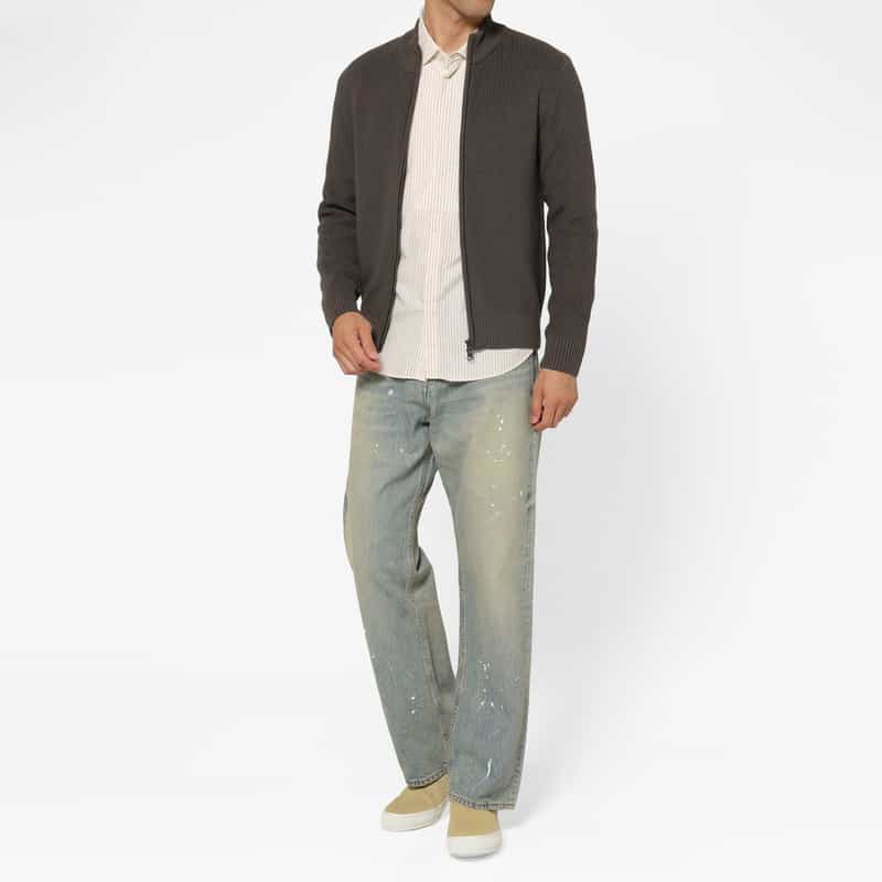 BARNEYS NEW YORK シーアイランドコットンドライバーズニットジャケット DARK GRAY