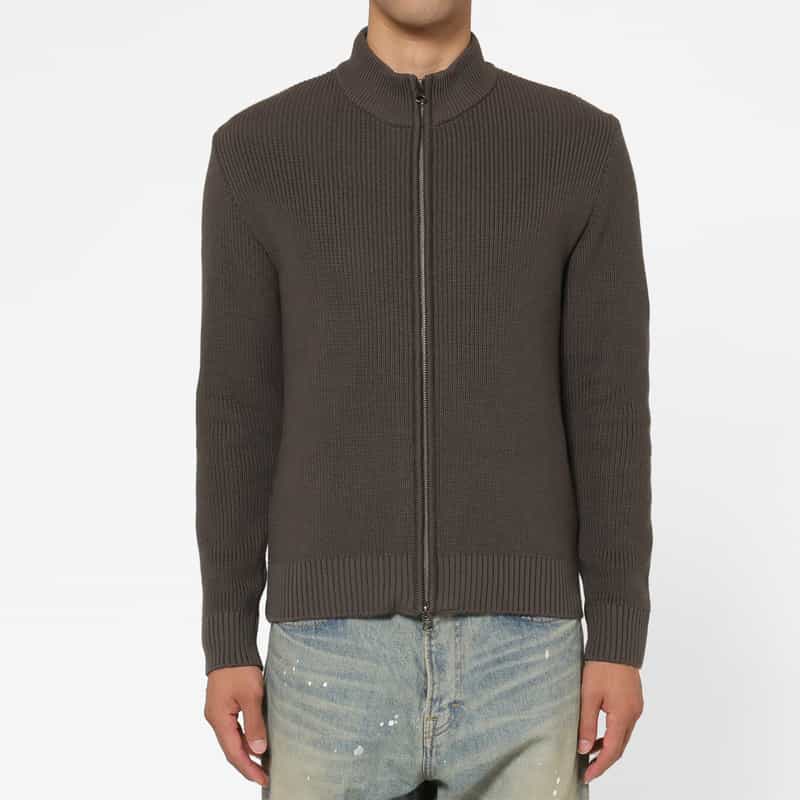BARNEYS NEW YORK シーアイランドコットンドライバーズニットジャケット DARK GRAY