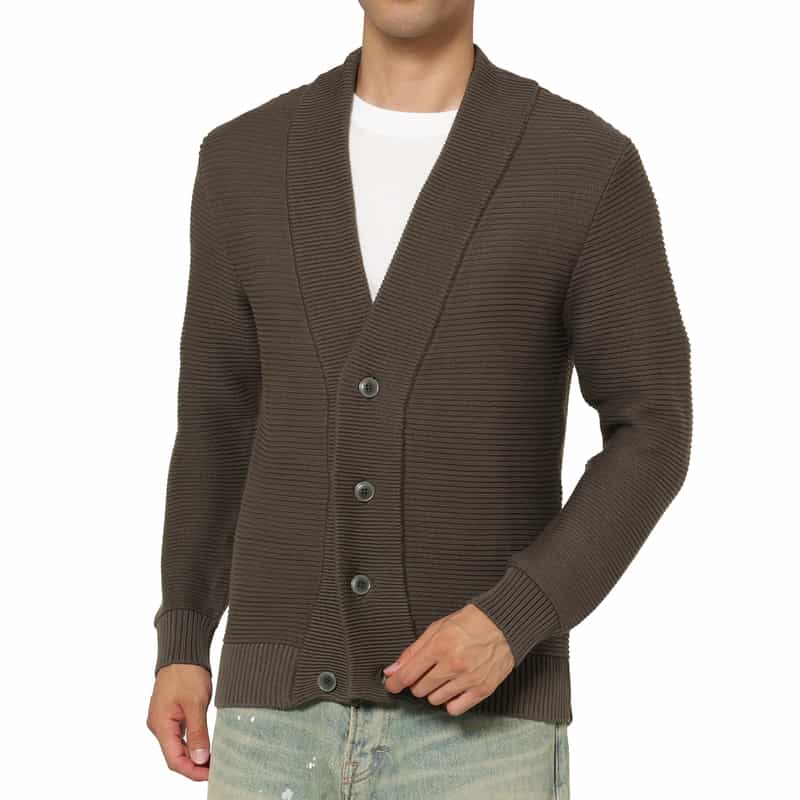 BARNEYS NEW YORK シーアイランドコットンニットカーディガン DARK GRAY