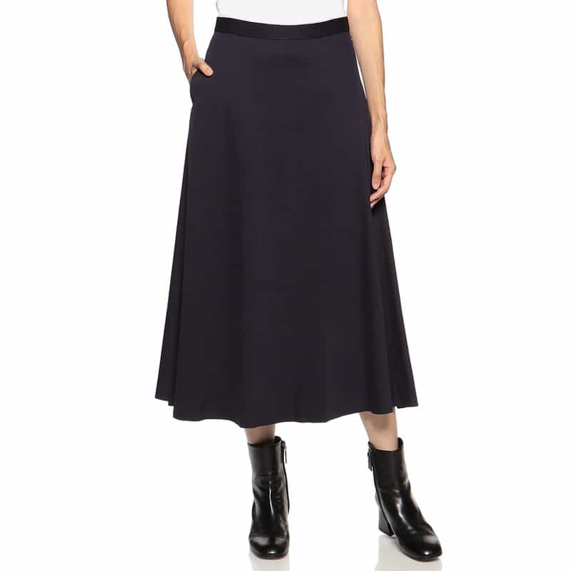 BARNEYS NEW YORK フレアロングスカート NAVY