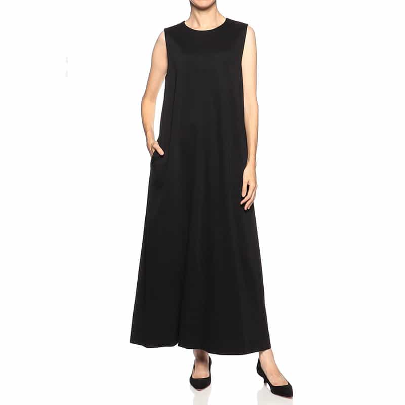 BARNEYS NEW YORK ノースリーブマキシドレス BLACK
