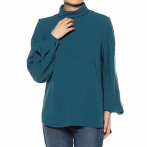 セットアップ ウォッシャブル ロールネックブラウス