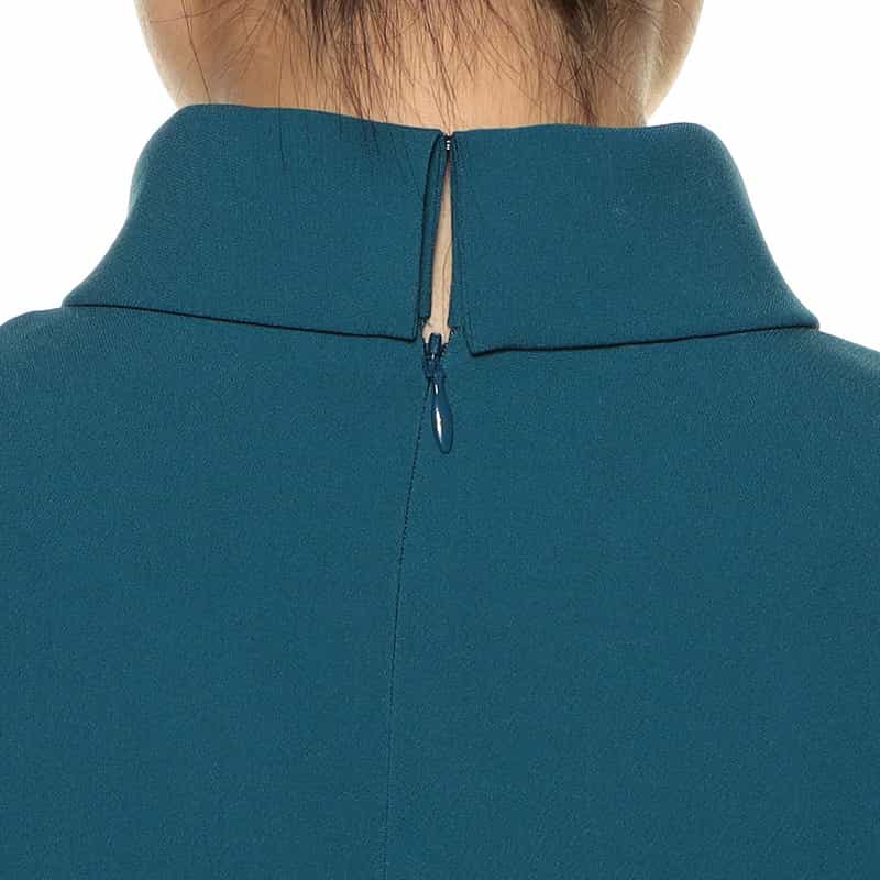 BARNEYS NEW YORK セットアップ ウォッシャブル ロールネックブラウス BLUE