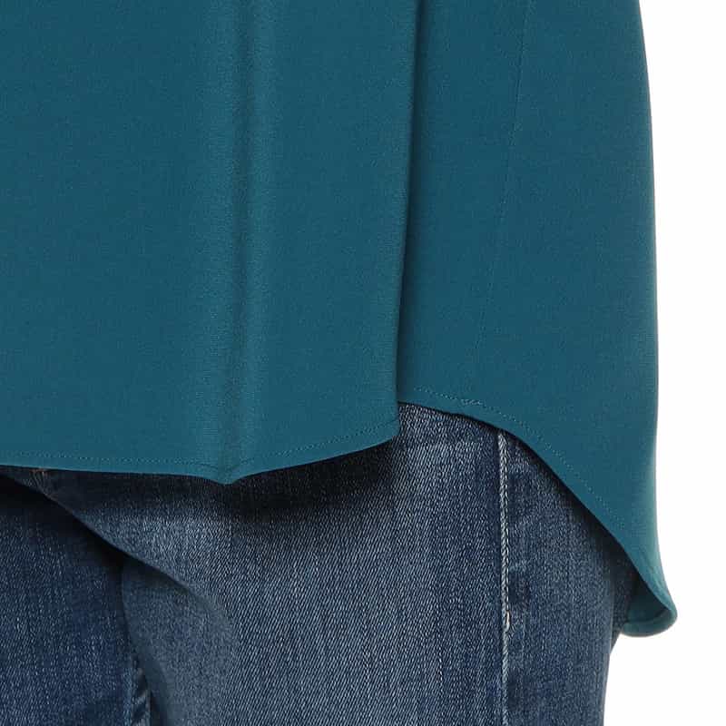 BARNEYS NEW YORK セットアップ ウォッシャブル ロールネックブラウス BLUE