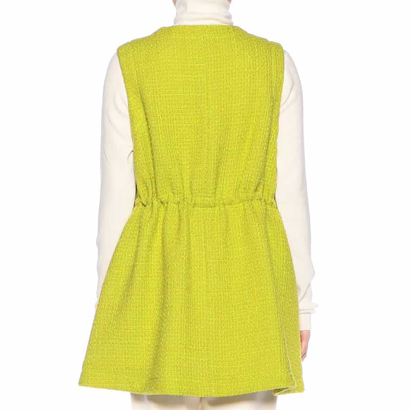BARNEYS NEW YORK ツィード Aライン ジレ ジャケット LIGHT GREEN