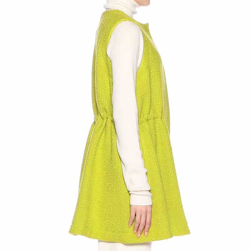 BARNEYS NEW YORK ツィード Aライン ジレ ジャケット LIGHT GREEN