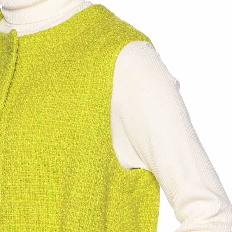 BARNEYS NEW YORK ツィード Aライン ジレ ジャケット LIGHT GREEN