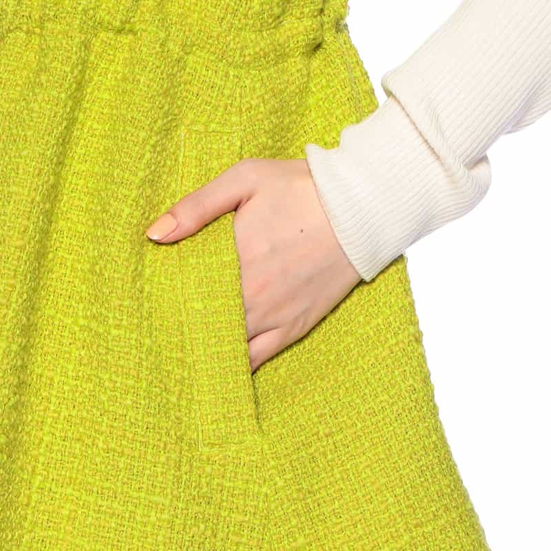 BARNEYS NEW YORK ツィード Aライン ジレ ジャケット LIGHT GREEN