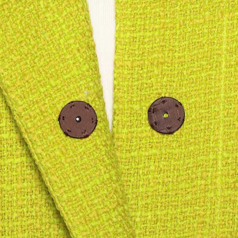 BARNEYS NEW YORK ツィード Aライン ジレ ジャケット LIGHT GREEN