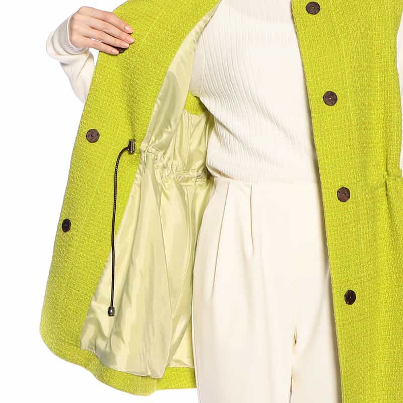 BARNEYS NEW YORK ツィード Aライン ジレ ジャケット LIGHT GREEN