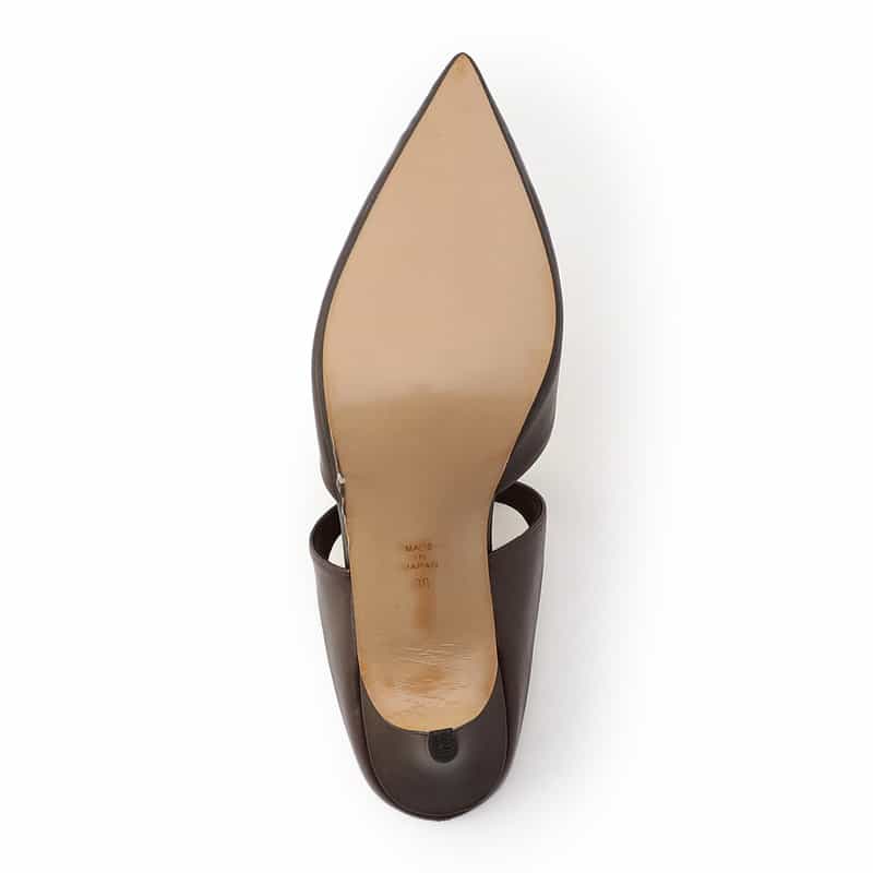 BARNEYS NEW YORK ポインテッドトゥ ストラップミュールサンダル BROWN